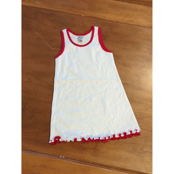 3 Kavio baby girls infant size 24 month tank dress white with red trim brand new - Picture 2 of 5